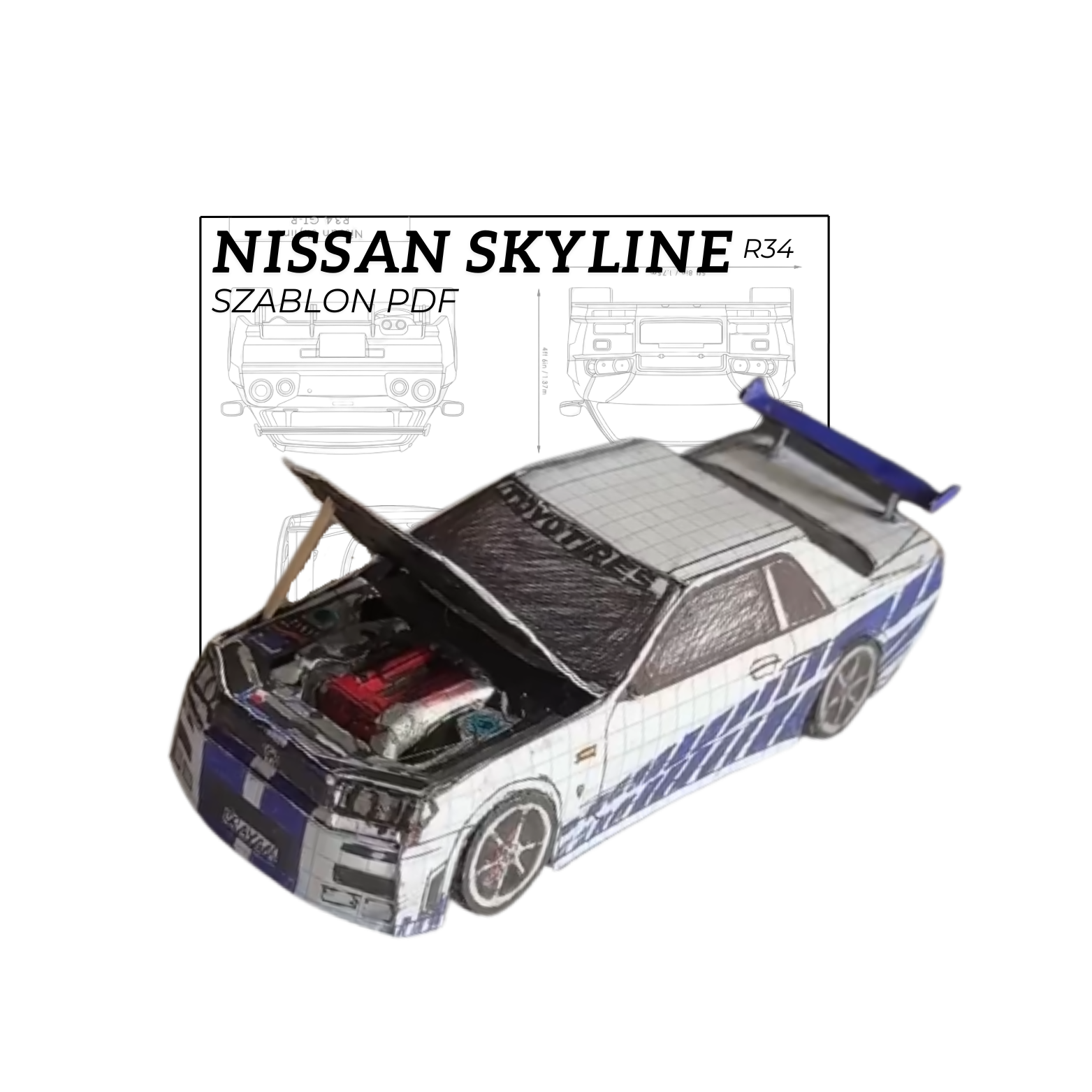 NISSAN SKYLINE GTR R34 *szablon*